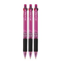 자바펜 제트3볼 3색 볼펜 0.38mm, 0.38 mm purple, 3개