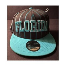 New Era 9FIFTY 시티 아치 마이애미 말린스 스냅백 모자 블랙/틸 스트라이프 Ra