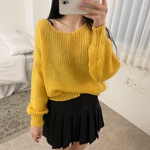 스키니어 도톰한 오버핏 니트 레이어드하기 좋은 루즈핏 니트