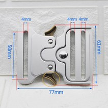 버클 스트랩 후크 D링 Meetee 1/2/4 개 ID25-50mm 금속 릴리스 버클 야외 전술 벨트 스트랩 웨빙 조정 DIY, 09 Silver-50mm_01 1Pcs
