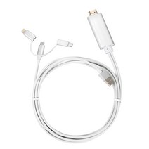 넥스트 스마트폰 3in1 8핀 C타입 5핀 HDMI 미러링 케이블 2M NEXT-840A