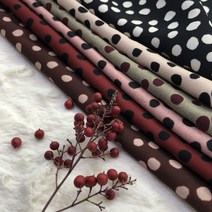 나염 폴리원단 도트패턴 땡땡이 천 의류원단 소품만들기 패브릭원단 홈패브릭 6종, QDC, 블랙