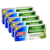 Secure Sensitive Gums Waterproof Denture Adhesive Zinc Free with Aloe Vera Myrrh - Extra Strong 12, 1