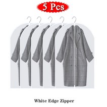 보관 커버 5/10Pcs 방진복옷 늘어뜨림 의류 드레스 옷 정장 셔츠 먼지 커버 홈 스토리지 가방 파우치 주최, 01 5 Pcs White_02 60x100cm