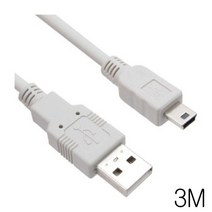 에브리데이쇼핑외장하드 MP3 데이터전송 USB2.0 미니 5P 케이블 3M 외장하드연결선 외장하드연결케이블 프린터연결케이블 컴퓨터케이블 외장하드케이블+dpqmflepdl, 상품대박, 상품대박
