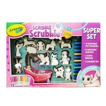 CRAYOLA 크레욜라 칠하고 지우는 펫살롱 펫12EA 워셔블마카12EA 브러쉬2EA 샤워욕조1EA