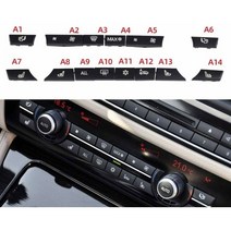 버튼 키 캡 수리 키트 14PCS BMW 5/6/7 시리즈 F10 F18 F07 F02 535 730 740 용 A/C 히터 스위치 에어컨 커버, CHINA