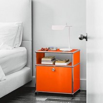 USM Haller usmhaller 유에스엠할러 모듈 수납장 스토리지 Storage 침대 옆 테이블침대협탁 스테인레스 스틸, 52.5*37.5*58.5, 흰색 서랍밑