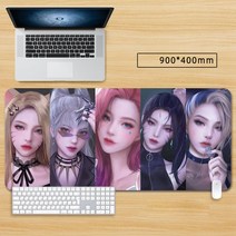 마우스 장패드 롤 리그 오브 레전드 KDA아리 큐티 캐릭터 게임 대형 마우스패드 게이밍 패드 피시 게임 굿즈, 90*40cm, 색상-01