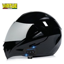 블루투스 헬멧 전체 얼굴 블루투스 헬멧 플립 바이저 렌즈 Cascos DOT 쿨 블랙 모듈 형, 10 J_01 M