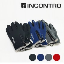 인콘트로 네오프렌 극세사 장갑 스마트터치 방한 스키장갑, 검정L