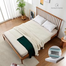 홈인홈 밀러 원목 디자인침대 프레임 본넬매트세트 SS_R146, 월넛