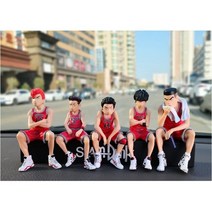 슬램덩크 5인 미니 피규어 자동차 차량용 번호판 주차번호판 세트 강백호 서태웅 채치수 정대만 송태섭 (매트 포함), 5인세트차량용 번호판