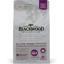 강아지 사료 블랙우드 미국산 천천히 조리된 건조 개 민감한 피부와 위장 연령에 이상적, [02] 15 Pound (Pack of 1), [01] 메기와 진주 보리