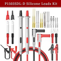 Cleqee P1503SDL 실리콘 테스트 리드 키트 디지털 미터 용 악어 클립 필러 케이블 멀티 프로브 교체 가능 바늘, [01] P1503 SDLD