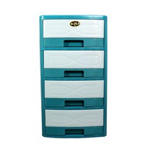 창신 4단 플라스틱 서랍장 수납장 학교 분리수거 정리, 4단 민트