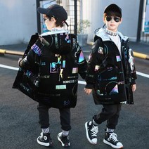 2021 패션 소년 면화 겨울 트렌드 어린이 다운 코튼 의류 면화 자켓 긴 섹션 두꺼운 패딩의류
