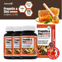 목 기관지 구강 잔기침 입냄새 관리 입안 헐었을때 향균 항산화 면역력 증진 에 좋은 탁월한 프로폴리스 아연 복합 영양제, 3BOX(9개월분)