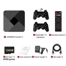 멀티 셋톱박스 게임 상자 50000 + 게임 레트로 TV 박스 G5 S905L 와이파이 4K HD 슈퍼 콘솔 50 + 에뮬레이, 03 128G 40000Games_01 US plug