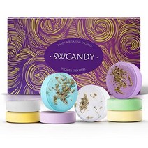 SWCANDY 아로마 테라피 샤워 스티머 크리스마스 선물 세트 라벤더 - Swcandy 여성용 배쓰밤 8개 에센셜 오일이 포함된 홈 스파용 휴식 모든 것을 가진 여성을 위한 멜트, Lavender