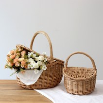 인테리어 소품 라탄바구니 소풍 바구니 피크닉용품, S사이즈