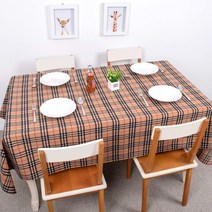 모비딕파워 [모비딕파워] 겨울식탁보 행사용테이블보 전시용테이블보 카페인테리어 린넨식탁보, 아★ 북유럽 체크 테이블보 방수코팅 식탁 커버 대 특대, 아★ 체크 레드/대