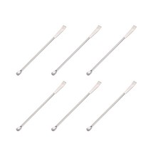 실험실 미니 스쿠프 6 PC 스테인레스 스틸 샘플링 시약 스푼 실험실 더블 헤드 주걱 125mm, 하나, 보여진 바와 같이