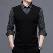 가을남성스트릿패션 22 년 남자 스타일리쉬 셔츠칼라 페이크투피스 티셔츠 DNJ95866P65 4996520883