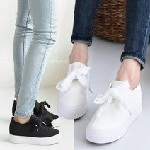 홀리버니 빅 리본 키높이 여성 캔버스 스니커즈 여자 6cm 운동화 신발 LILLC50C00