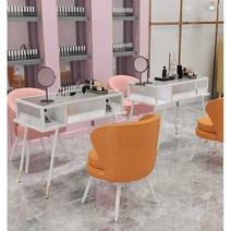 Riruo 네일테이블 네일아트 시술대 서랍있는 책상, 화이트 프레임 - 80cm 측면커버
