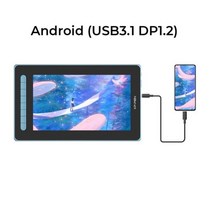 XPPen- 아티스트 12 펜 그래픽 태블릿 모니터 드로잉 127% sRGB 8192 레벨 8 키 틸트 지원 Windows mac Android, 블루 with Type C