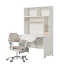 한샘 티오 그로잉데스크 전면책상 5단 120x75cm+링고S DIY, B형-화이트/그린, B형-조약돌베이지(E)