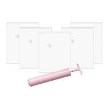 투명 무지 압축팩+펌프세트 의류압축팩 진공팩 옷정리, 무지70*100cm 5장+펌프1
