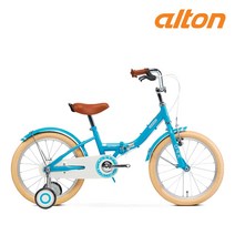 [특가+무배] 알톤 21 갤럽 18FD 어린이자전거 보조바퀴자전거 아동접이식자전거 18인치 바구니자전거 선물, 미조립, 터키쉬 블루