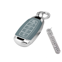 키에티 현대 준신형 HA05 5버튼 TPU 엣지 키케이스 + 큐빅번호판, 실버_그레이