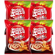 농심 포테토칩 엽떡오리지널맛 사무실 아이들 간식 50g 단체간식 세트, 4개