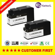 Lexmark 200XL LM200 LM-200 LM 200 잉크 카트리지 슈트 OfficeEdge Pro4000c Pro4000 Pro5500 Pro5500t 용, [01] 2PCS Black