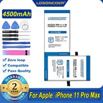아이폰 호환 배터리 100% 오리지널 LOSONCOER 4500mAh iPhone 3G 3GS 4 4S 5 5S 5C SE 6 6S Plus 7 8 X XS Max XR 11 Pr, [22] For iPhone 11Pro MAX