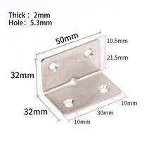 앵글브라켓 4Pcs 스테인레스 스틸 코너 브래킷 90도 L 타입 고정 액세서리 라미네이트, 02 31x31x50x2mm
