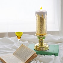 트래블앤쿡 크리스마스 투명 트리 워터볼 워터볼 인테리어 무드등, 04. 퓨어 촛대, 골드