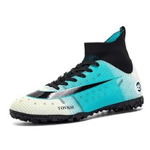 남성용 축구 부츠 터프 하이탑 TF 축구화 전문 아웃도어 실내 스포츠 스니커즈 블루. 457822, 10.5, 10.5, Blue