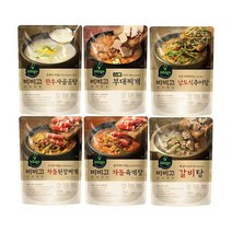 비비고 프리미엄 즉석국 즉석탕 6종(갈비탕400g + 차돌된장찌개460g + 차돌육개장500g + 추어탕460g + 스팸부대찌개460g + 한우사골곰탕500g), 1세트