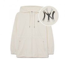 MLB 여성 베이직 애슬레저 미드기장 A라인 바람막이 NY (Cream)