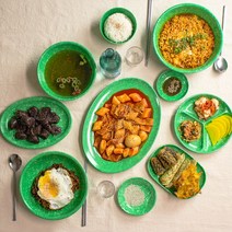 주방114 추억의 떡볶이 분식집 레트로 멜라민 접시, 1개, 타원접시 12인치