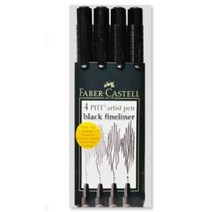 S 4입(블랙M XS PITT 아티스트펜 파버카스텔 F 15365EA, 쿠팡 본상품선택