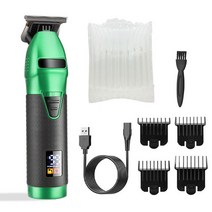 미용실 프로 남자 바버샵 바리깡 남성용 USB 헤어 클리퍼 전문 무선 이발 면도기 수염 0mm T9, 02 green