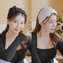미스21 로벤지 니트 플라워 헤어밴드 반다나 터번 머리띠 (hb1492)