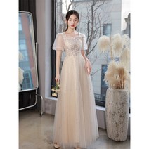 들러리 하객 브라이덜샤워 드레스 프리미엄 샴페인색 원더 롱 -131124