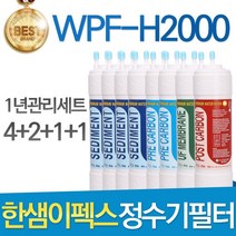 한샘이펙스 WPF-H2000 고품질 정수기 필터 호환 전체세트, 선택02_1년관리세트(4+2+1+1=8개)