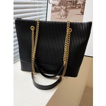 가볍게들기좋은 여성용 언더암 블랙 디자이너 체인 탑 핸들 캐주얼포켓 쇼퍼 숄더 여자팩